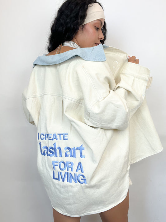 I CREATE LASH ART FOR A LIVING JACKET